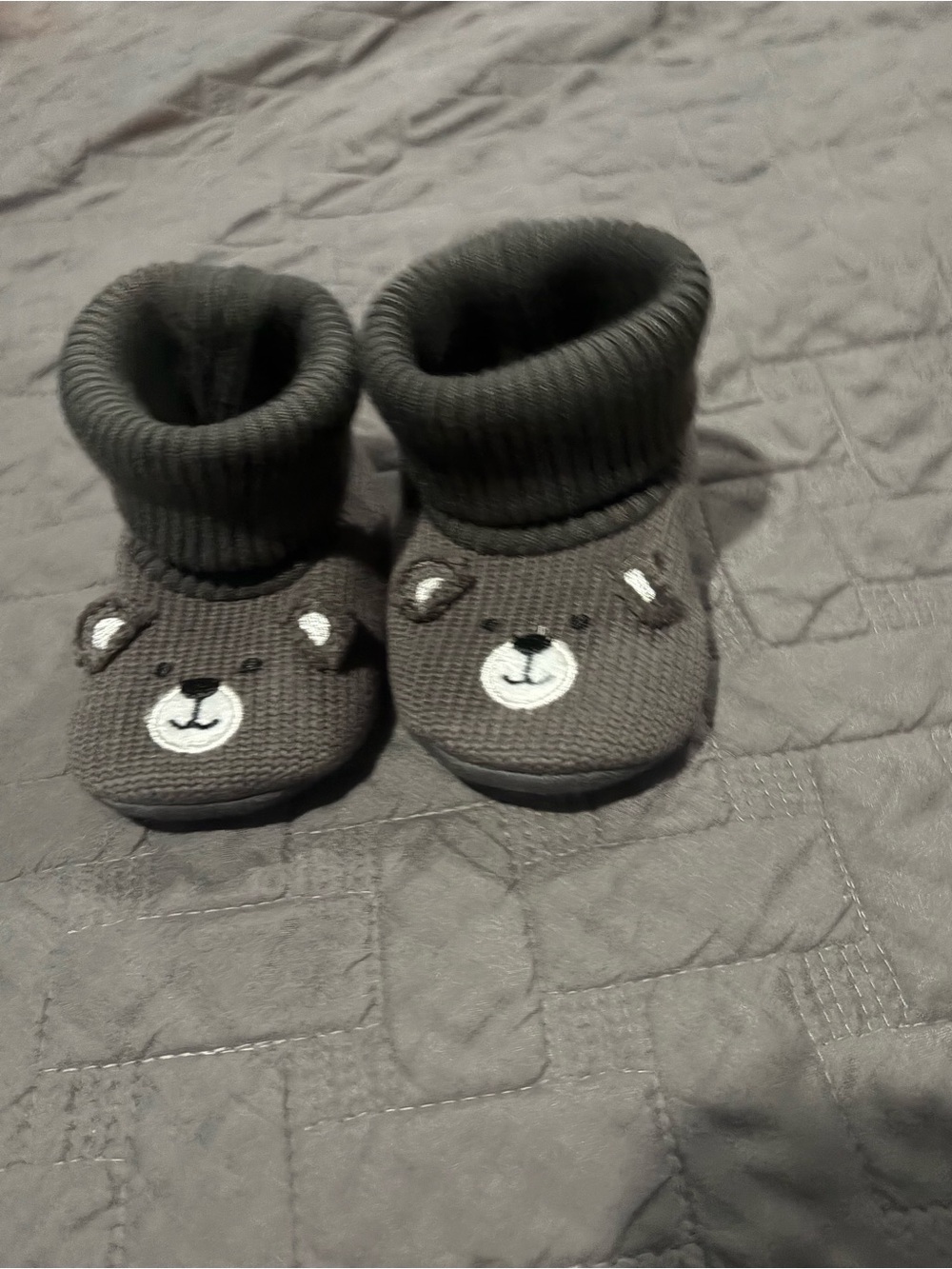 Mimou Cozy Wool First Walker Teddy Bear Slippers Size 0-12 Months